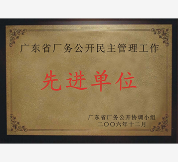 廣東省廠務(wù)公開民主管理工作先進單位
